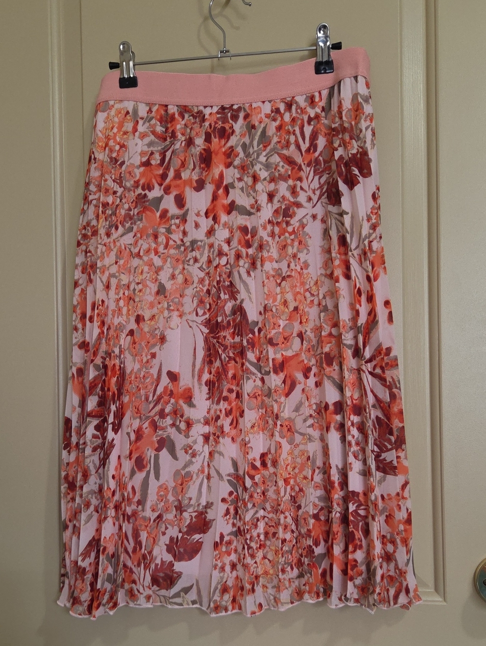 Jaclyn Smith Vintage Floral Pleated Midi Skirt - Pink Floral